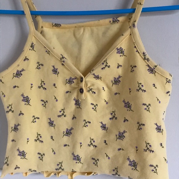Yellow flowered crop top - Picture 2 of 2